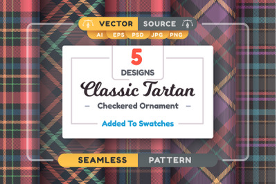 Set 5 Tartan Seamless Pattern | Element PNG