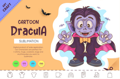 Cartoon Dracula. Crafting, Sublimation.