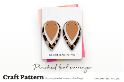 Pinched Leaf Earrings SVG, Earring SVG, Earring Template, Glowforge