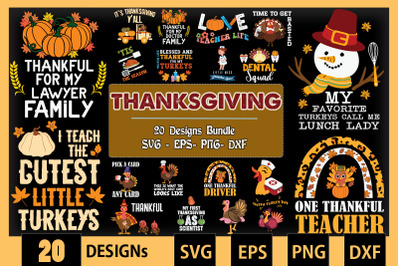 Thanksgiving Bundle SVG 20 designs