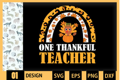 One Thankful Teacher Rainbow Leopard