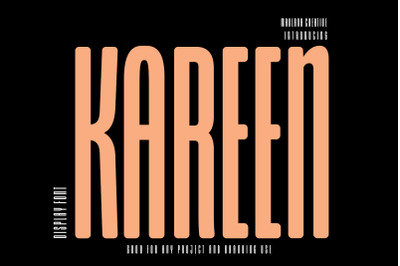 Kareen Sans Serif Display Font