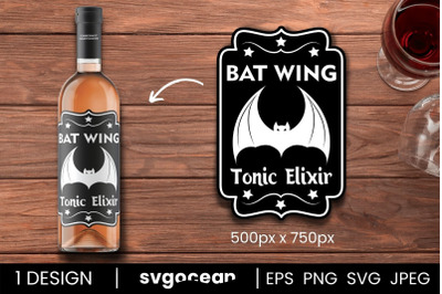 Bat Wing Bottle Labels Svg