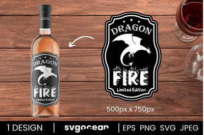 Dragon Fire Bottle Labels Svg