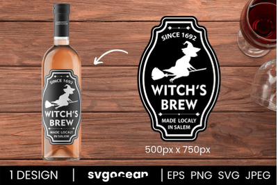 Witchs Brew Bottle Labels Svg