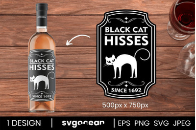 Black Cat Bottle Labels Svg