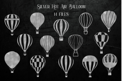 Silver Hot Air Balloon Clipart