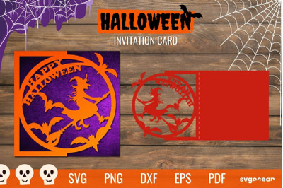 Happy Halloween Card Svg Template