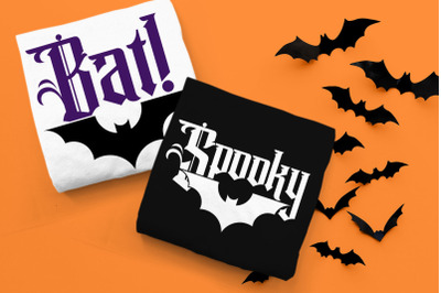 Spooky Halloween Bat with Gothic Words | SVG | PNG | DXF | EPS