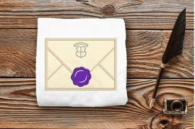 Parchment Envelope with Wax Seal | Applique Embroidery