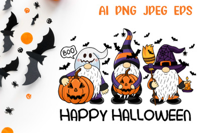 Happy Halloween PNG | Halloween Sublimation Gnome