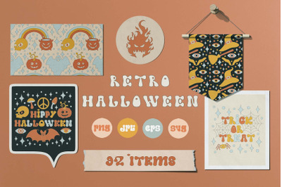 Retro Halloween Collection Clipart