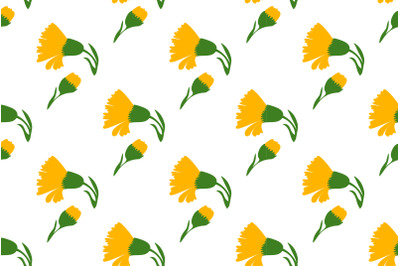 Botanical plant flowers dandelions seamless pattern vector illustratio