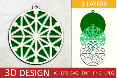 Christmas 3d layered ornament, 3d snowflake