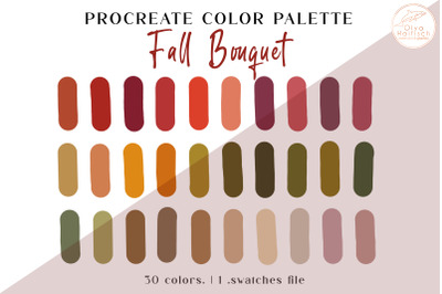 Fall Procreate Color Palette. Autumn Swatches File
