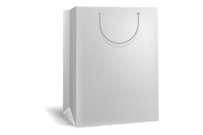 Clean paper bag mockup. Empty shopping pack