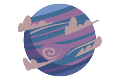 Space planet with clouds. Jupiter icon. Solar system symbol