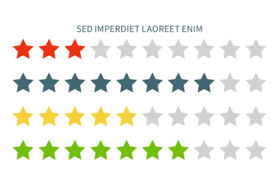 Color stars rating infographic. Statistic data element