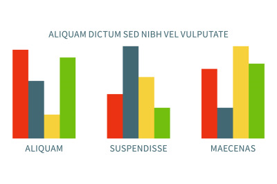 Grouped column chart. Color data comparison element