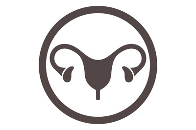 Uterus icon. Woman reproductive system. Medical symbol