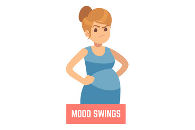 Angry woman with mood swings Pregnancy symptom banner