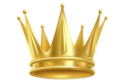 King crown. Realistic gold. Premium symbol mockup