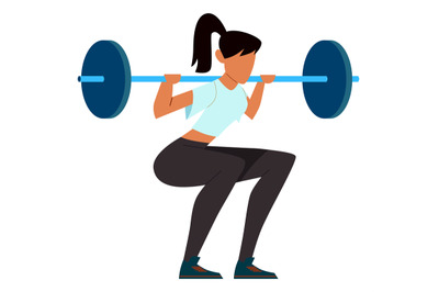 Woman lift weights. Fitness training. Power lifting athlete