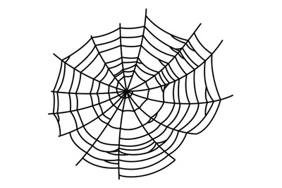 Cobweb. Halloween monochrome spiderweb, black silhouette isolated circ