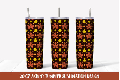 Autumn Leaves Tumbler Wrap Sublimation. Fall Skinny Tumbler