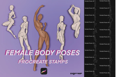 Female Pose Procreate Brushes