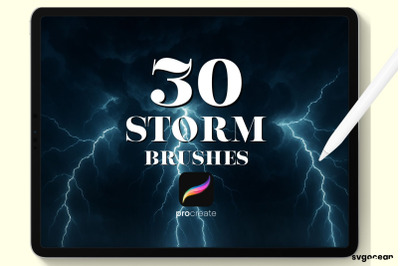 Storm and Lightning Procreate Brushes