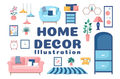 10 Home Decor Living Room Illustration