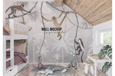 Wall mockup&2C; Wallpaper mockup