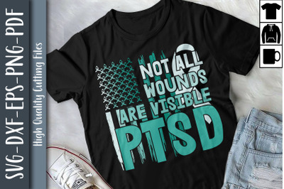 I Wear Teal Support the Troops PTSD