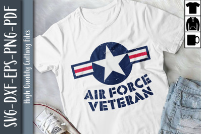 Air Force Veteran Vintage Roundel Grunge