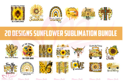 20 Designs Sunflower Sublimation Bundle