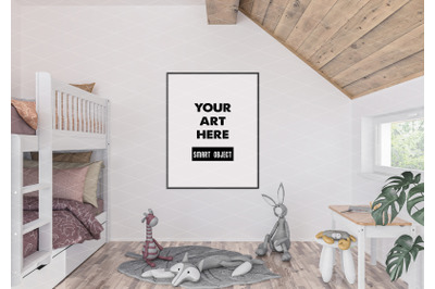 Interior scene artwork background frame mockup