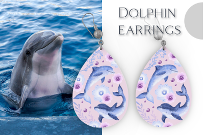 Dolphin earrings png sublimation design
