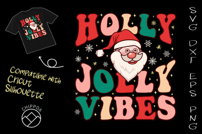 Holly Jolly Vibes retro Christmas