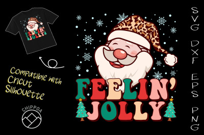 Feelin&#039; Jolly Leopard Santa Hat Retro