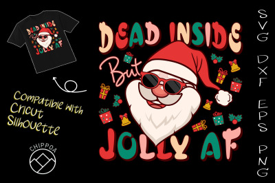 Dead Inside But Jolly AF retro Christmas