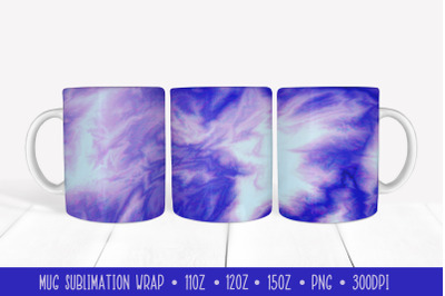 Blue Purple Mug Sublimation Wrap Marble Texture Mug Design