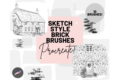 Procreate Sketch Style Brick / Stone Brushes X 10