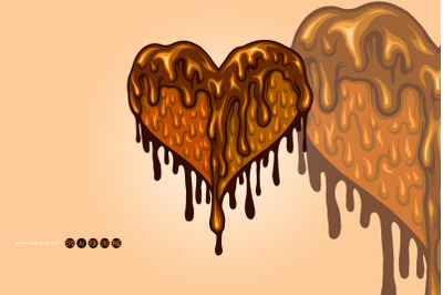 Heart love dripping chocolate svg