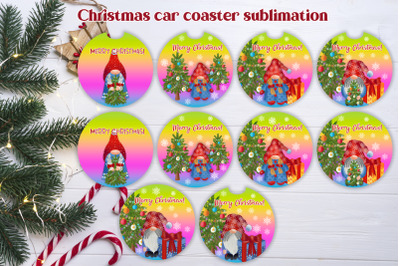 Car coaster sublimation design | Christmas keychain design