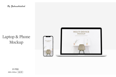 Laptop and Phone Mockup