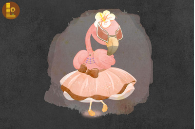 Flamingo Dances Ballet Ballerina Vintage