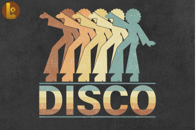 Vintage Colorful Funky 70s Disco Dancing