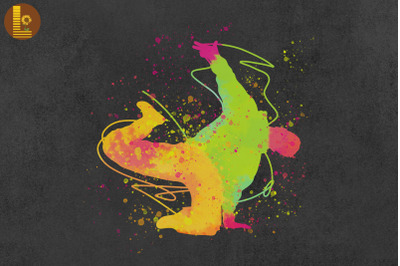 Break Dancing Colorful Art