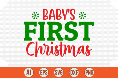 Baby&#039;s First Christmas svg cut file
